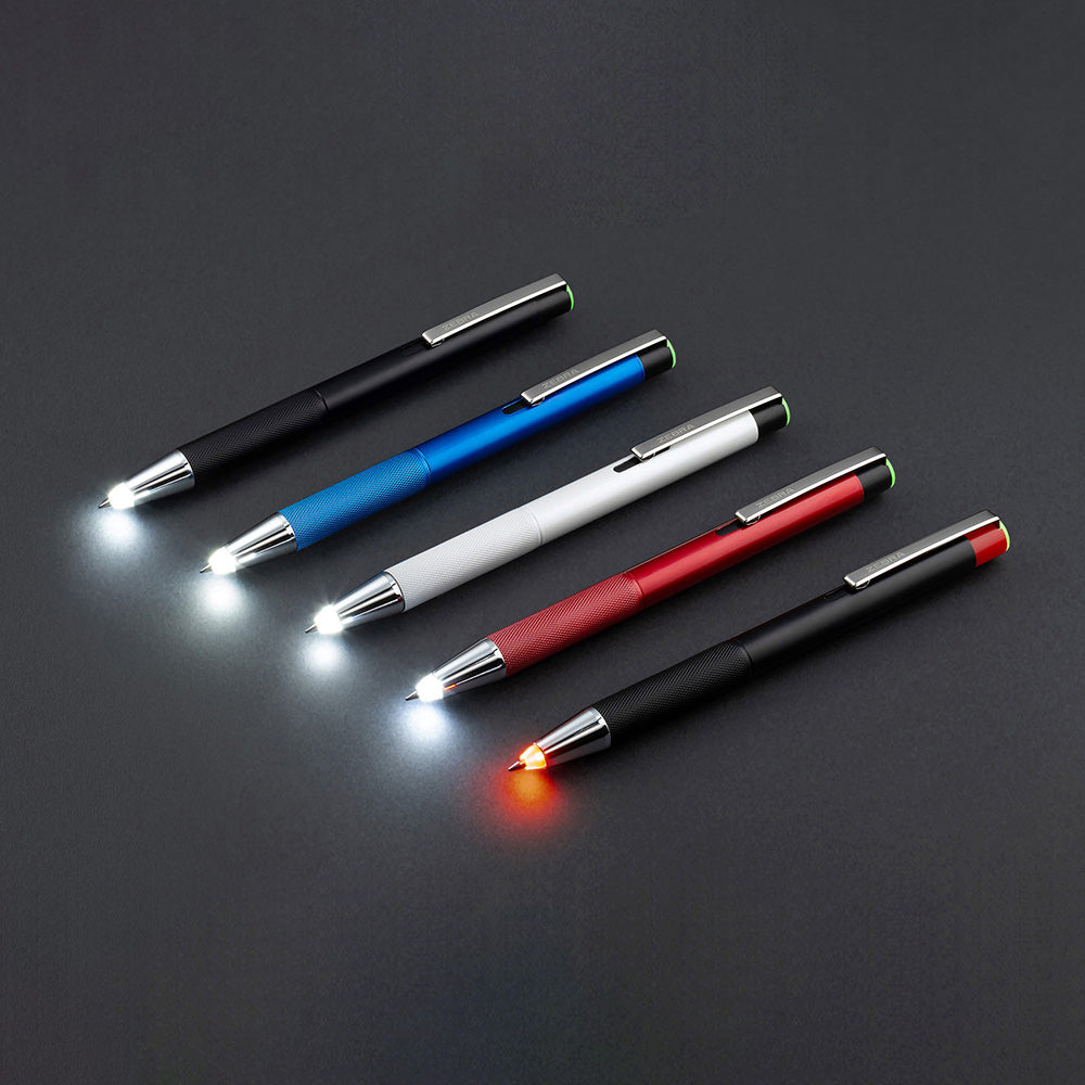 Zebra-Hellwrite 0,7mm LED öliger Ball Stift Taschenlampe Metall Pen Weißer Lichtstift P-ba96