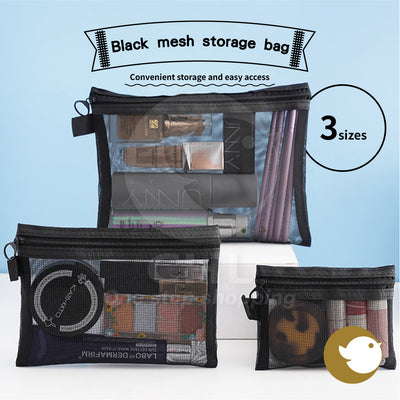 Transparent mesh storage bag, convenient storage, easy to access, office, school, student, examination papers, document bag, nylon breathable, large capacity, white, black, large, medium, small