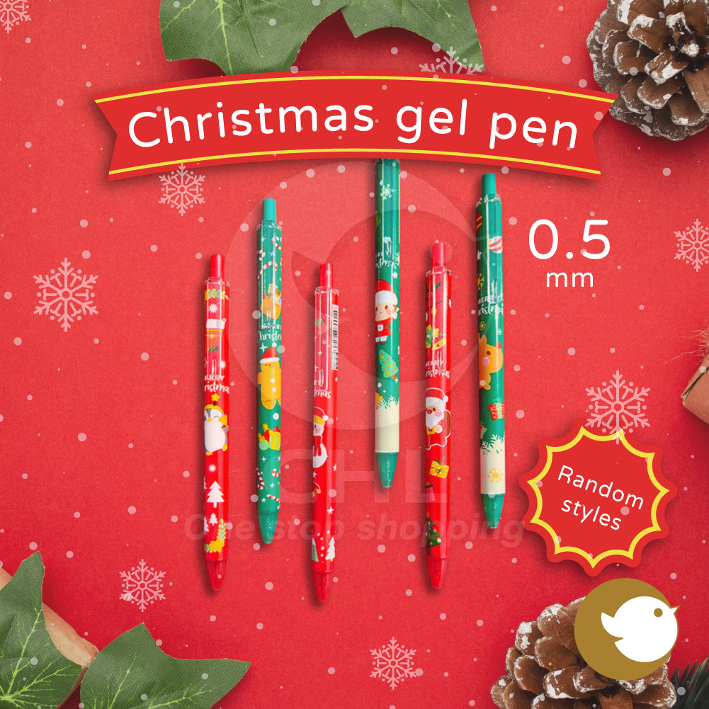 Christmas gel pen 0.5mm random style Merry Christmas Christmas atmosphere Merry Christmas Merry Christmas Push type Push type Party