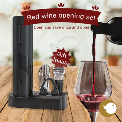 Red wine opener, electric charging model, battery model, red wine bottle opener, 5-piece set, first choice for gifting, exquisite set, unsealed, preserved, exquisite, noble, elegant, wine tasting