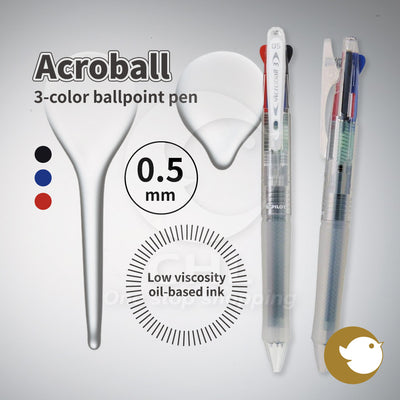 Pilot BKAB-40EF-NCC 3-Color Ballpoint Pen – 0.5mm Acro Ink | Smooth, Quick-Dry, Made in Japan