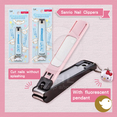 Sanrio Character Nail Clippers | Made in Japan | Cinnamoroll Kuromi My Melody | Sharp + Anti-Chip Cover + Cute Charm