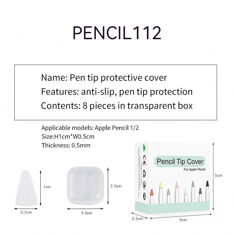 Apple Pencil tip cover silicone small tip cover feel upgrade pen tip protective cover Apple non-slip silent transparent touch increase friction