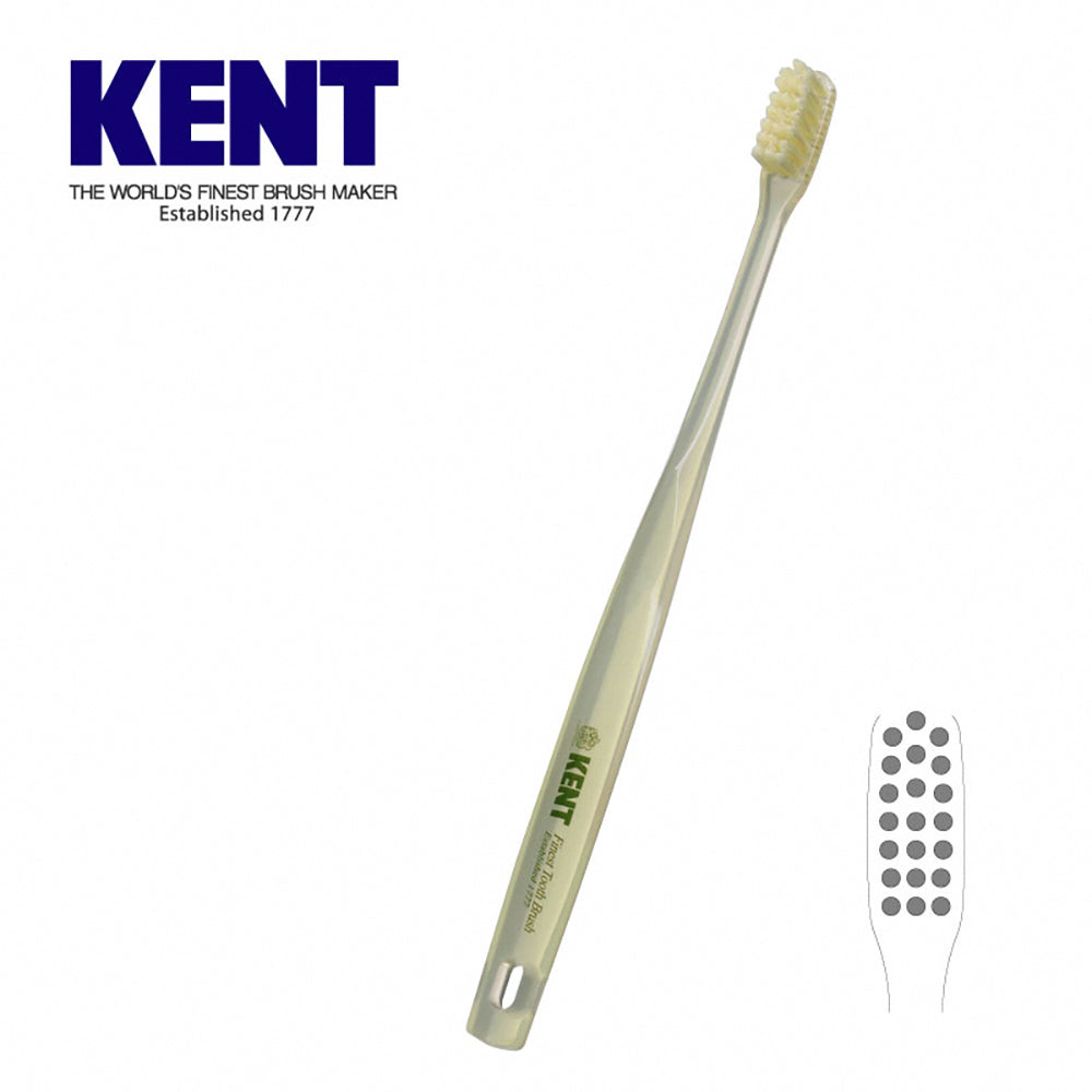 KENT Ikemoto Brush Natural White Horse Bristle Toothbrush Industrial Ikemoto Brush Kent White Horse Hair Toothbrush Ultra Compact Head Ultra Fine Brush Head Removes Tartar Purely Natural Soft Bristles