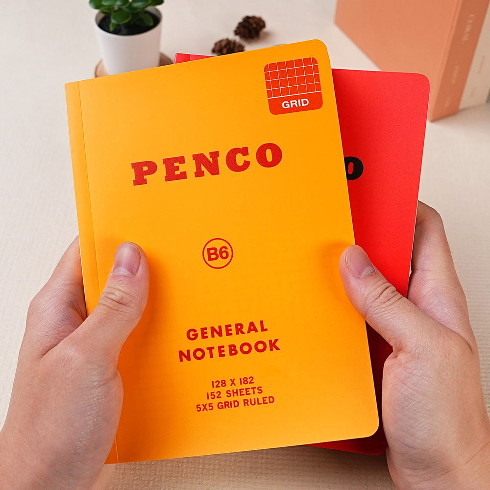 HIGHTIDE penco soft PP notebook red yellow B5 grid diary notepad writing notebook painting life record
