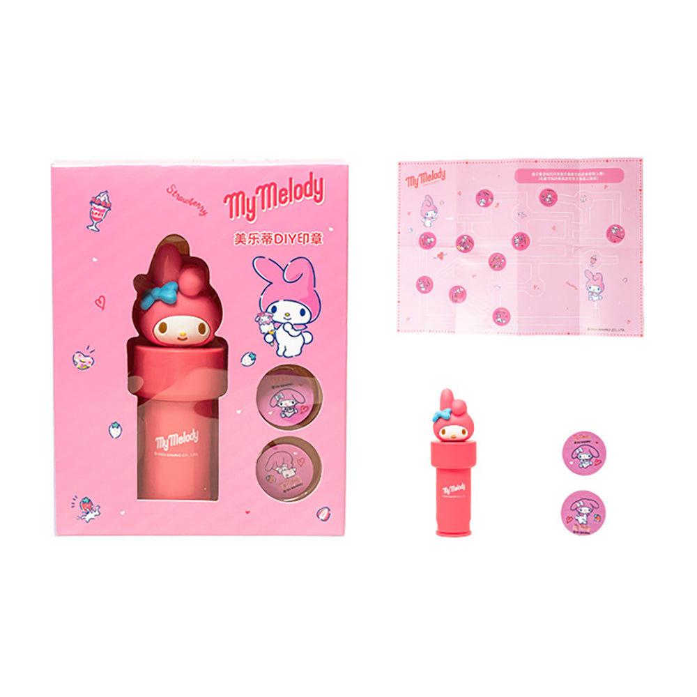 Sanrio character stamp sticker machine, easy to carry with pocketbook, envelope sealing, gift decoration, children's stamping, limited edition Kuromi My Melody, cute