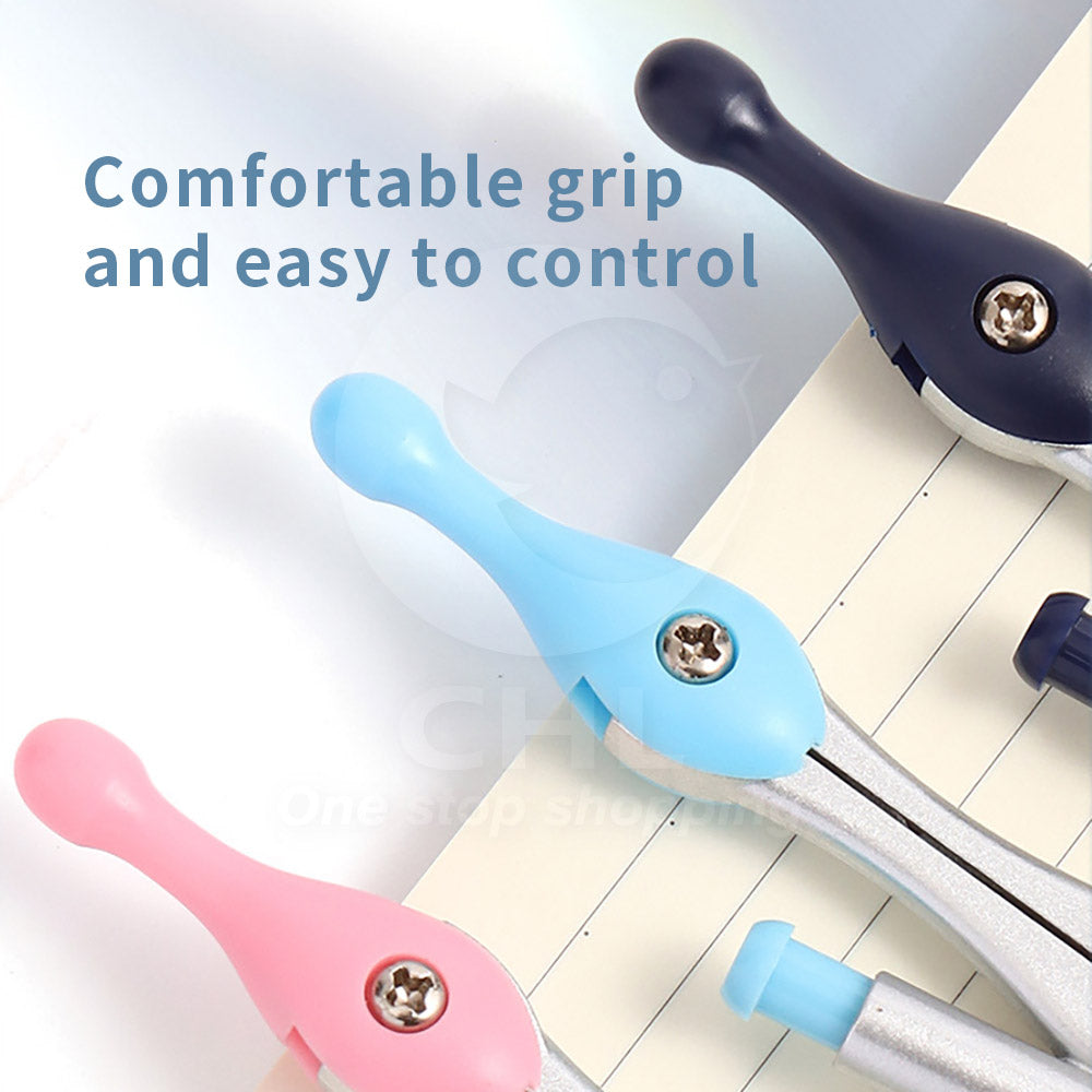 Minimalist Compass Set – Blue / Pink | Durable, Easy to Use, Perfect for Students & Designers