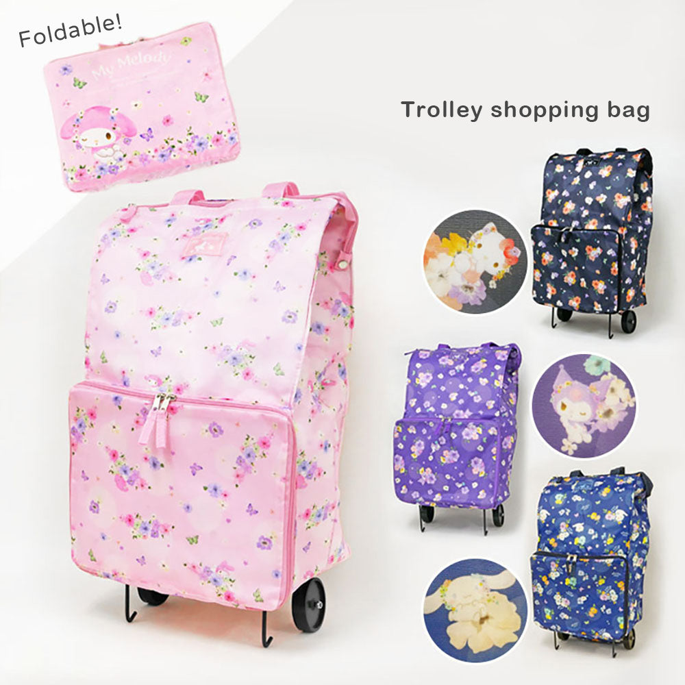 Sanrio hand trolley shopping bag, foldable eco-friendly bag, refrigerated shopping bag, trolley, oxford cloth, grocery shopping