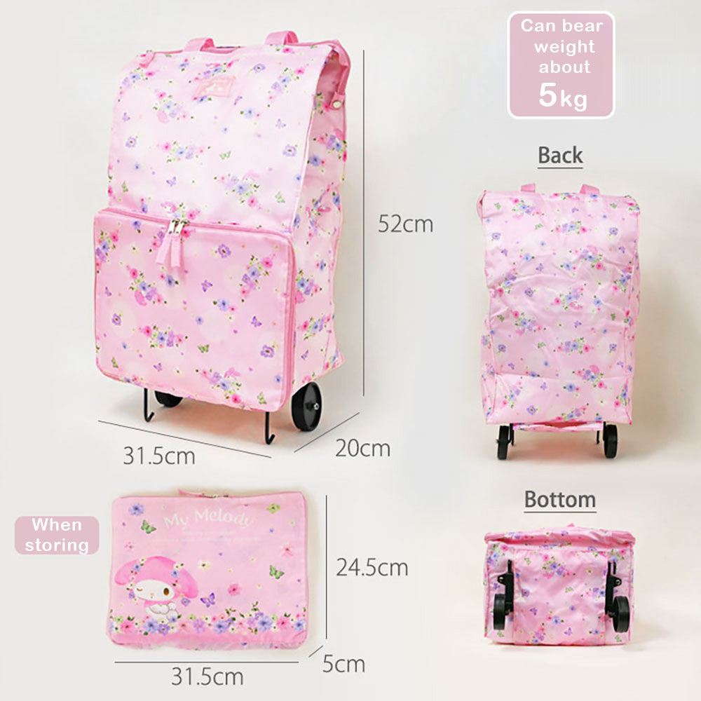 Sanrio hand trolley shopping bag, foldable eco-friendly bag, refrigerated shopping bag, trolley, oxford cloth, grocery shopping