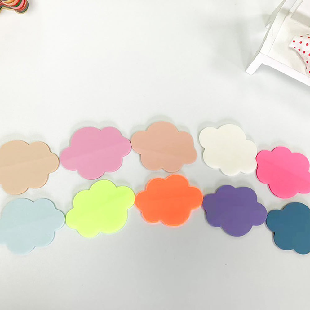 Cloud shaped sticky notes PET transparent sticky notes Note stickers Index stickers Creative styling Student office stationery Styling note paper Fluorescent color Randomly sold in 8 colors