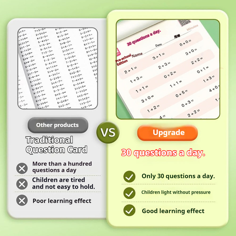 30 questions per day for primary school mathematics to improve calculation ability. Easy and stress-free. Good learning effect. Different stages. From kindergarten to grade 1, 2 and 3. 30 questions per day.