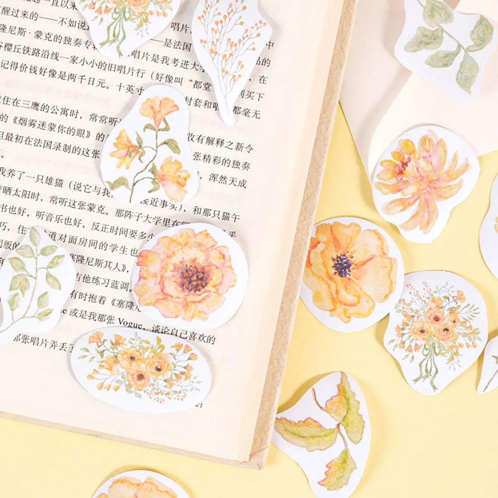 Momo seal stickers boxed stickers 46 pieces into one person's travel Revisiting the Flower Mirror Rosa chinensis NP-000172