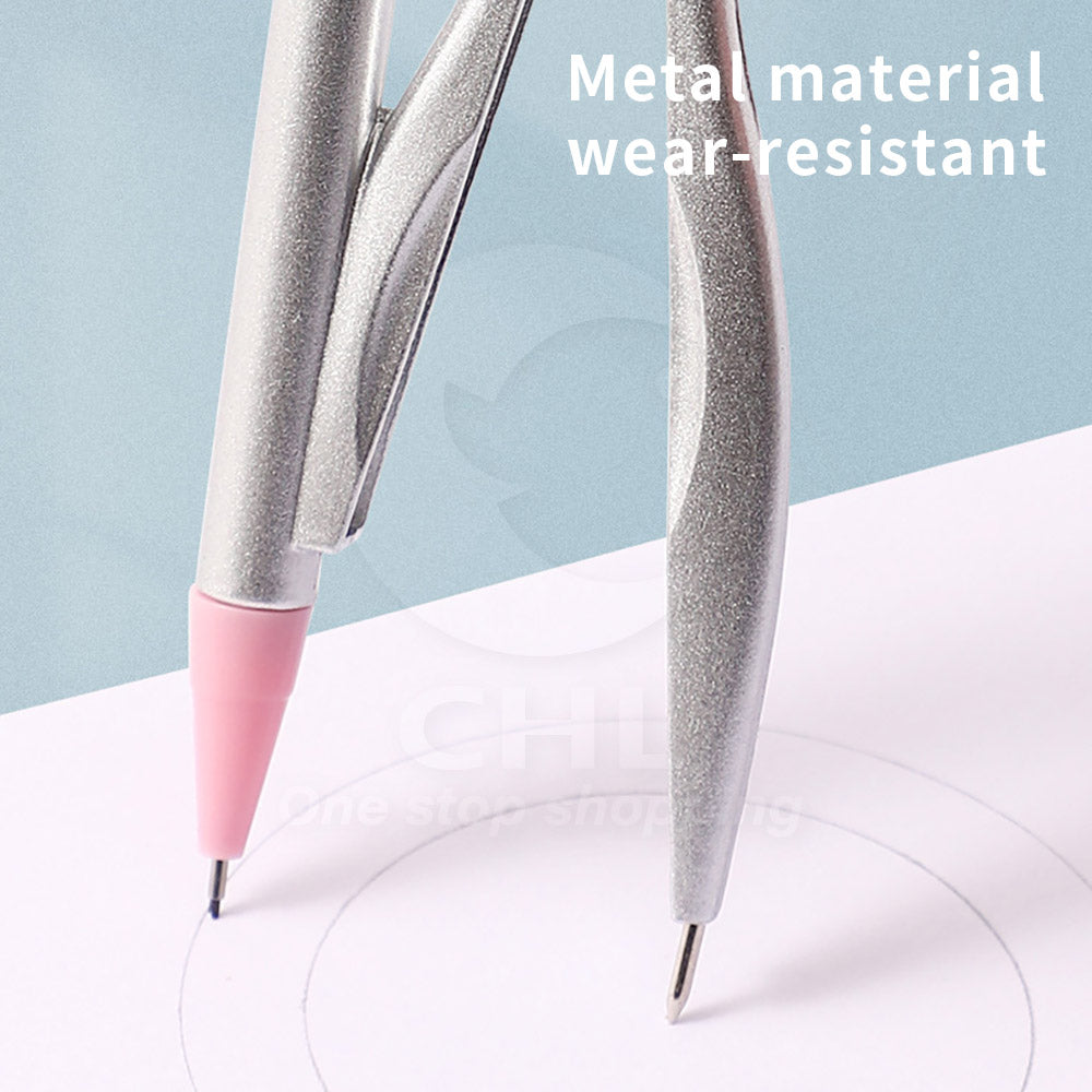 Minimalist Compass Set – Blue / Pink | Durable, Easy to Use, Perfect for Students & Designers