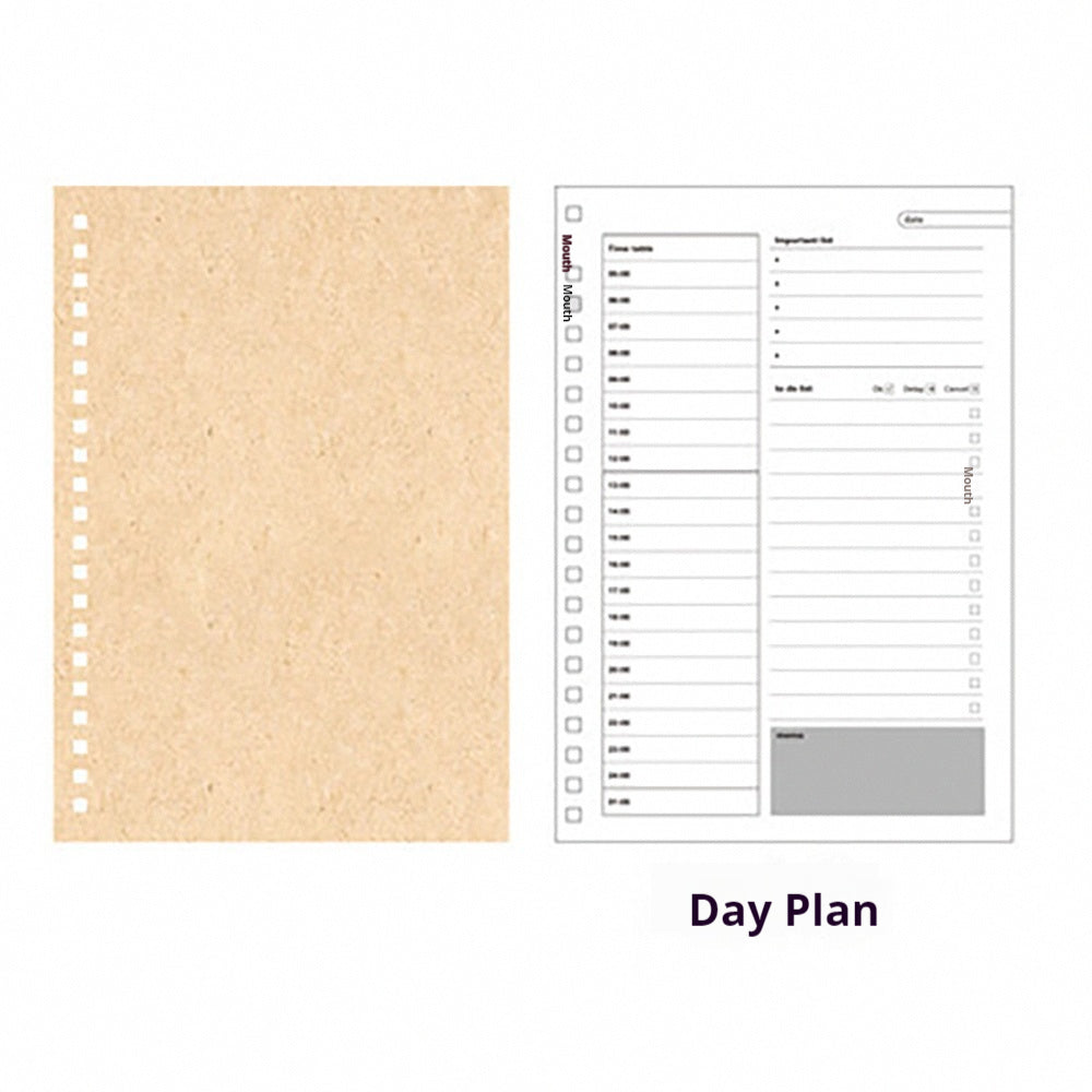 Kraft paper feel, simple texture, easy to carry, achieving goals, self-examination, daily plan, time efficiency manual, daily plan