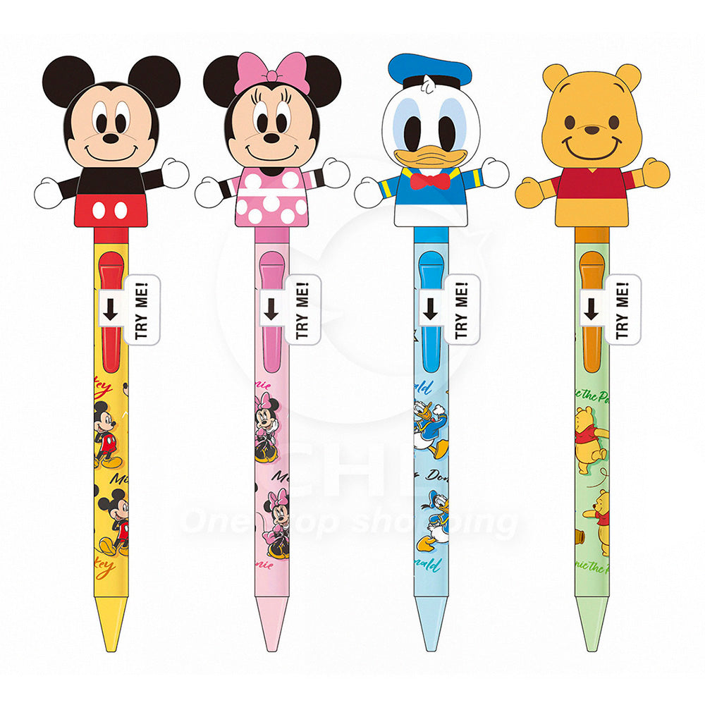 Funbox Disney co-branded 0.7mm moving ball pen Mickey Minnie Donald Duck Winnie the Pooh Mickey Mouse swinging arms cute and funny