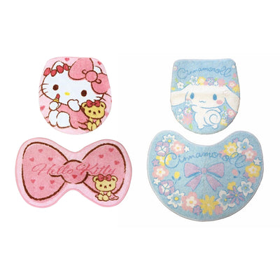 Sanrio toilet seat cover and floor mat 2-piece set Hello Kitty Cinnamoroll mat anti-slip carpet home cute warm