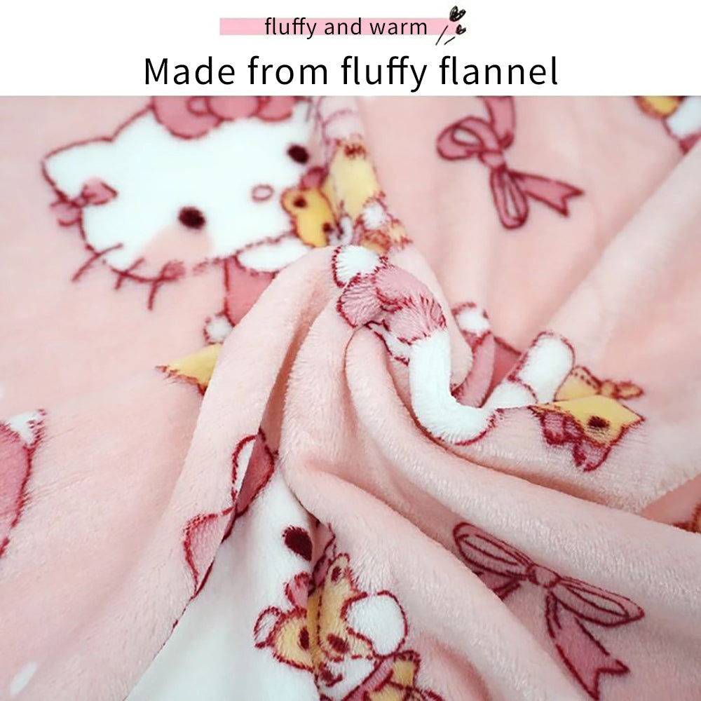 Sanrio Flannel Blanket Popular Characters Sanrio Series Hello Kitty Kuromi Cinnamoroll My Melody Warm and Cute Home