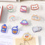 Cute illustration transparent clip transparent acrylic clip fresh cute stationery transparent clip student office food drink small animal test paper information clip