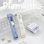 PlanWith Push Series Clip Pusher Fresh and Portable Paper Binding Organizing Push Clip and Clip Pusher Set Smiling Metal Small Clip