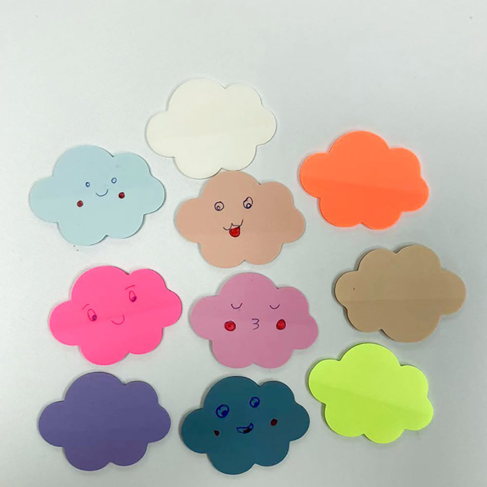 Cloud shaped sticky notes PET transparent sticky notes Note stickers Index stickers Creative styling Student office stationery Styling note paper Fluorescent color Randomly sold in 8 colors