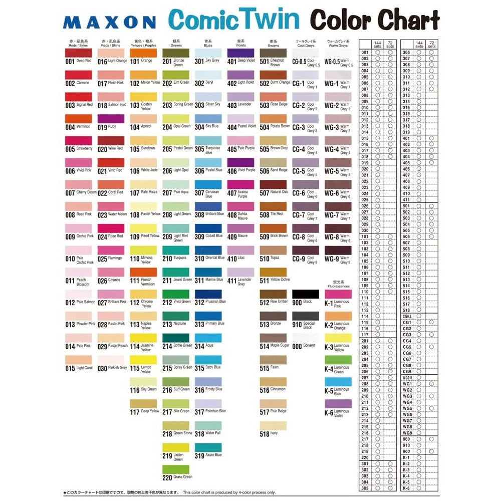 Holbein Maxon Comic Twin marker pens 72 colors 71 colors + solvent non-toxic light smell skin friendly