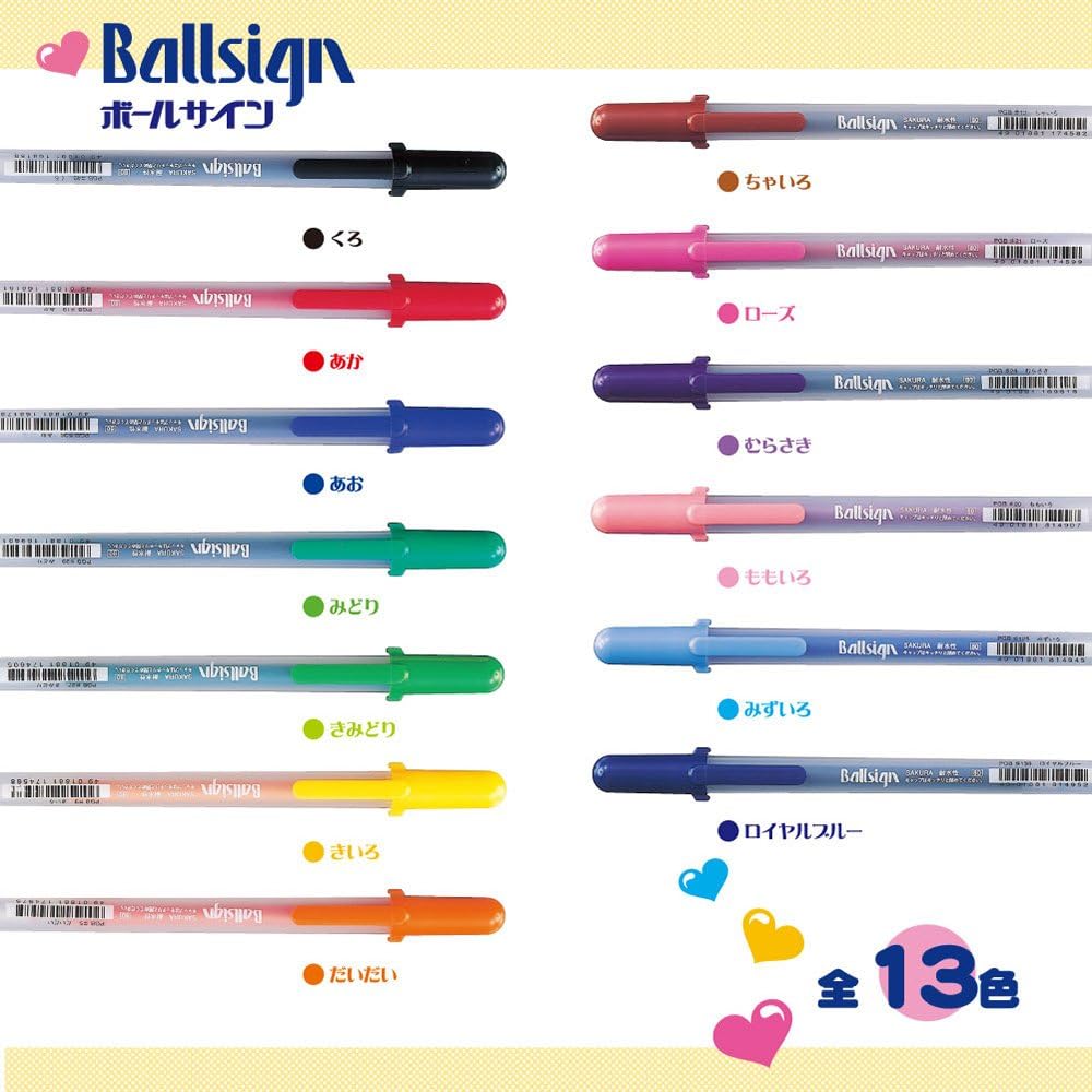 Sakura Ballsign Waterproof Gel Pen – 0.6mm Smooth Fine Tip | Water-Resistant Pigment Ink