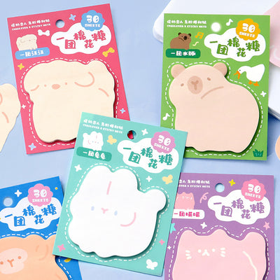 Lover of Letters Sticky Notes A Ball of Marshmallow Series Super Cute Cartoon Animals Carry Message Notes Sticky Notes N-Time Notes Note Paper Guestbook