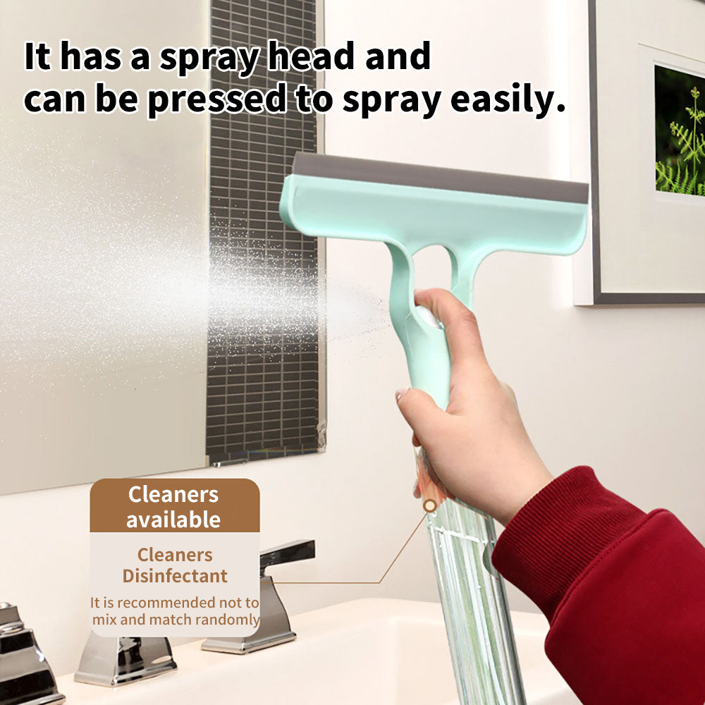 Glass cleaning brush multifunctional household washing brush scraper can spray water to remove water stains double-sided cleaning brush