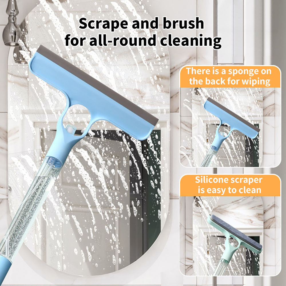 Glass cleaning brush multifunctional household washing brush scraper can spray water to remove water stains double-sided cleaning brush