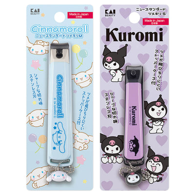 Sanrio Character Nail Clippers | Made in Japan | Cinnamoroll Kuromi My Melody | Sharp + Anti-Chip Cover + Cute Charm