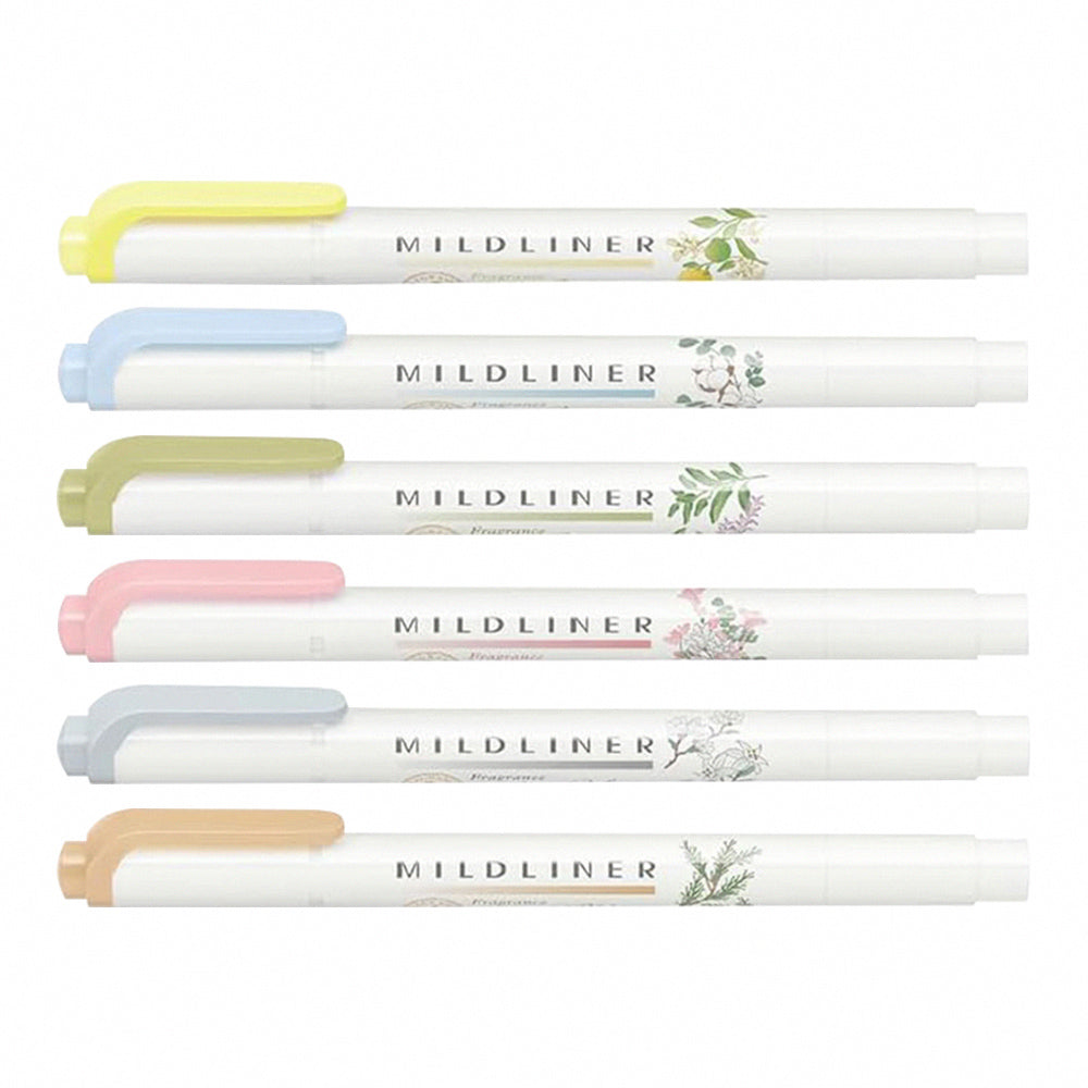 ZEBRA Mildliner Fragrance Highlighter | Double Tip Soft Color Highlighter | 6 Scents | Japan Limited Edition