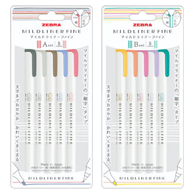 ZEBRA MILDLINER Dual Fine Tip Highlighter (WYT9) Fine Tip + Extra-Fine Tip Soft Color Marking