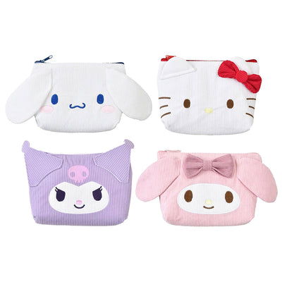 Sanrio Corduroy Handbag Cosmetic Bag Delicate and Exquisite Convenient to Carry Cinnamoroll Hello Kitty Kuromi My Melody Going out