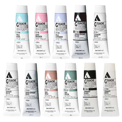 Holbein Acrylic Gouache Opaque Acrylic Paint 20ml Ultra Opaque Artist Professional Grade Fine Art PCCS Lightfast