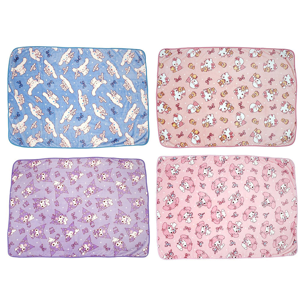 Sanrio Flannel Blanket Popular Characters Sanrio Series Hello Kitty Kuromi Cinnamoroll My Melody Warm and Cute Home