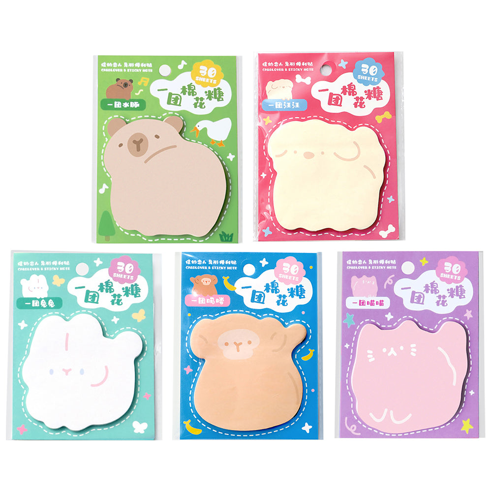 Lover of Letters Sticky Notes A Ball of Marshmallow Series Super Cute Cartoon Animals Carry Message Notes Sticky Notes N-Time Notes Note Paper Guestbook