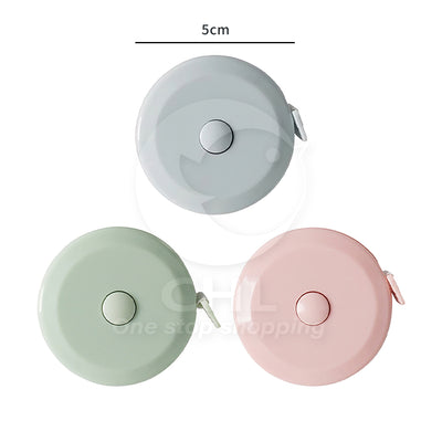 Retractable leather tape measure Plastic tape measure 1.5 meters for measuring clothes Mini tape measure Morandi color waist measurement double-sided Non-toxic plastic Can be bent at will Small and cute