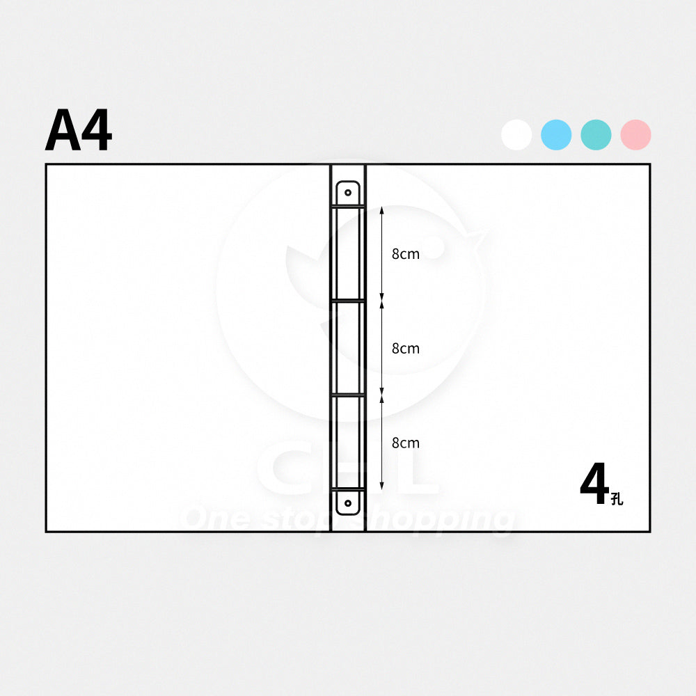 A4 transparent matte folder 3 holes 4 holes frosted binder double-sided sandblasted round folder simple style light color office school student random shipment