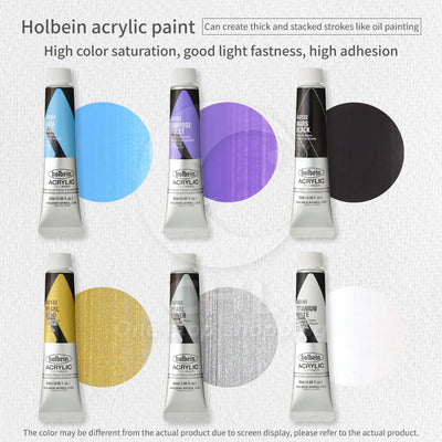 Holbein acrylic paint High color saturation Good light fastness High adhesion Paint-like brush strokes Thick coating Stacking Professional Water resistance Gloss