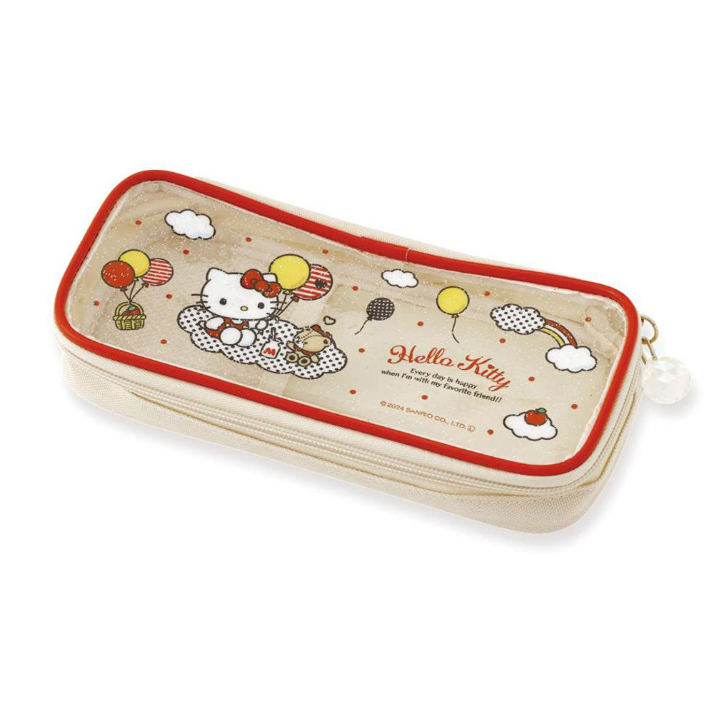 Sanrio rhinestone zipper transparent pencil case Hello Kitty Kuromi My Melody Cinnamoroll quick access to stationery shiny rhinestones easy storage