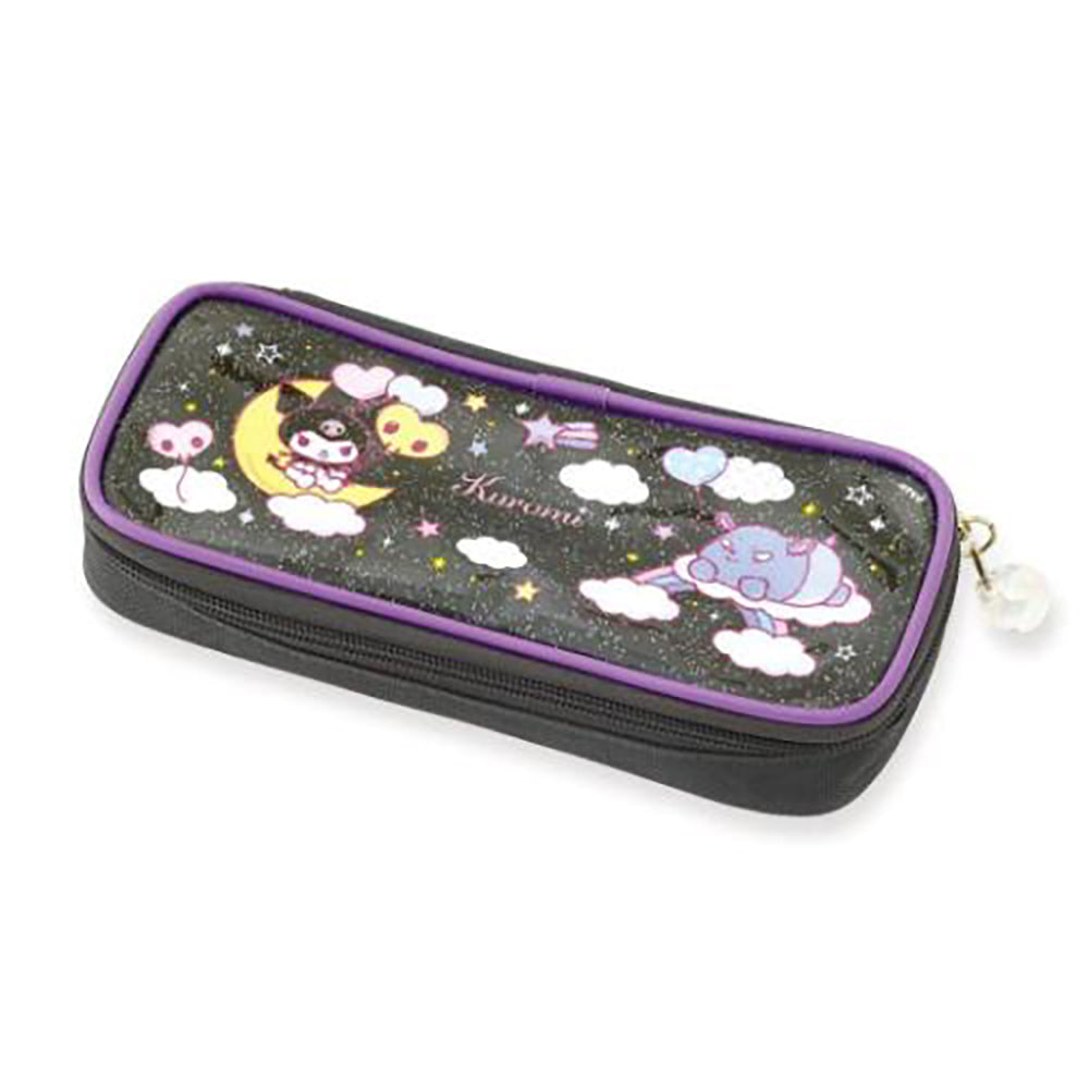 Sanrio rhinestone zipper transparent pencil case Hello Kitty Kuromi My Melody Cinnamoroll quick access to stationery shiny rhinestones easy storage