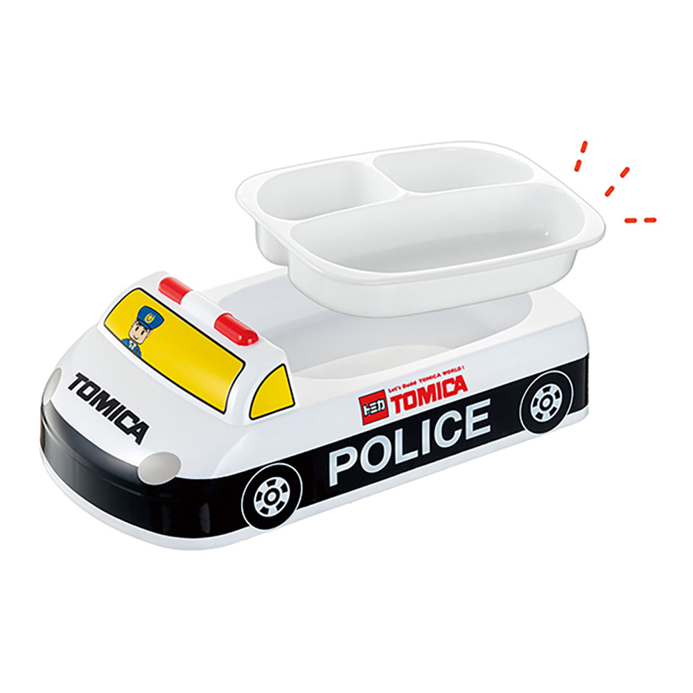 Skater Tomica Lunch Tray Fire Truck Police Car Microwave Dishwasher Removable Dividers Antibacterial Treatment Kids Lunch Boys Gift