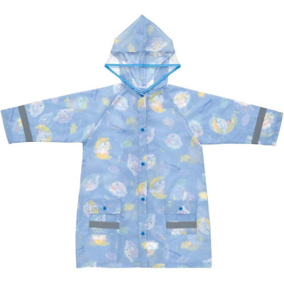 Skater Cinnamoroll Starry Sky Children's Raincoat Transparent Hood with Reflective Strips Backpack and School Bag Protection for Children and Students