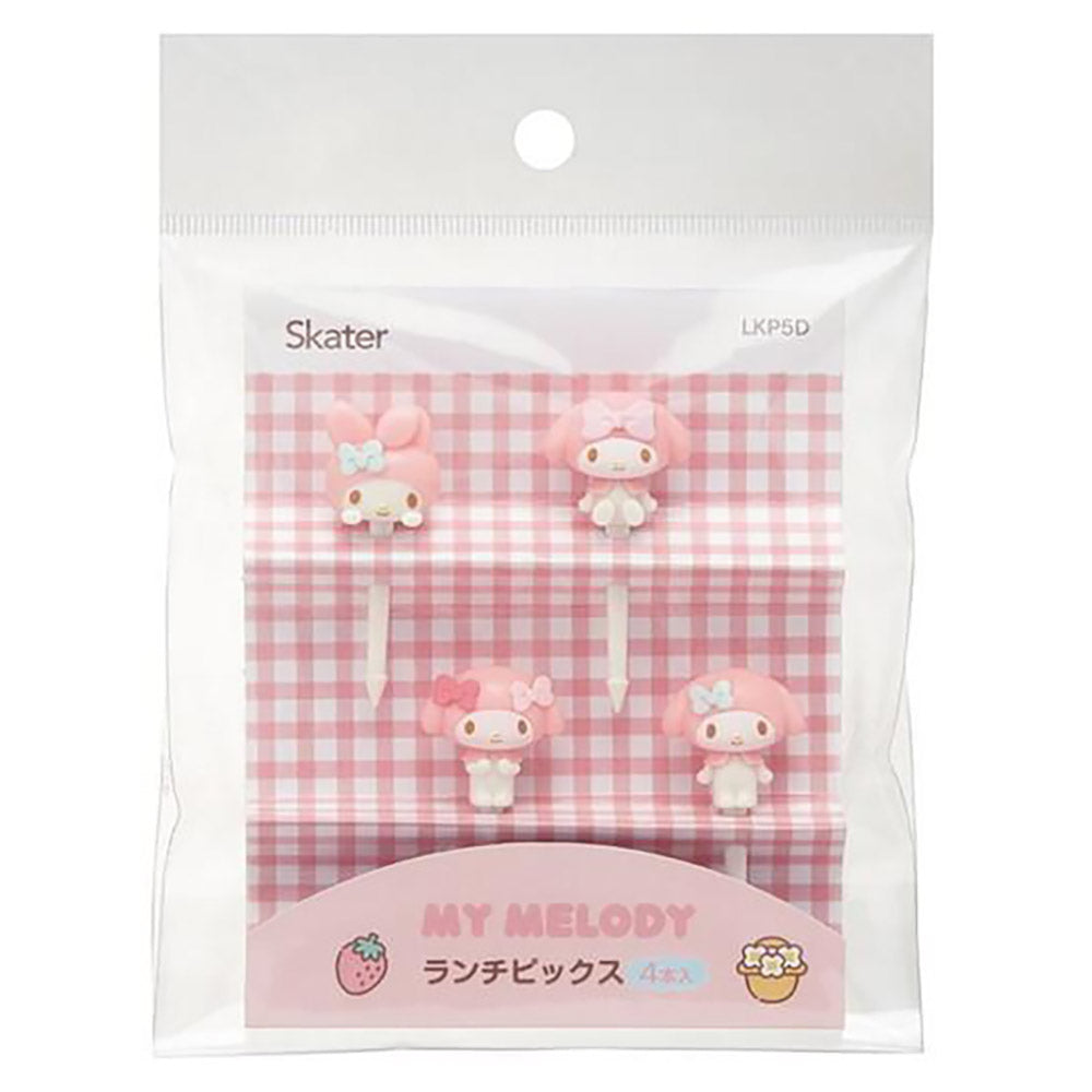 SKATER Kurome Bento Decoration Sanrio Food Cooking Bento Decoration Fruit Fork Cute Decoration Set of 4