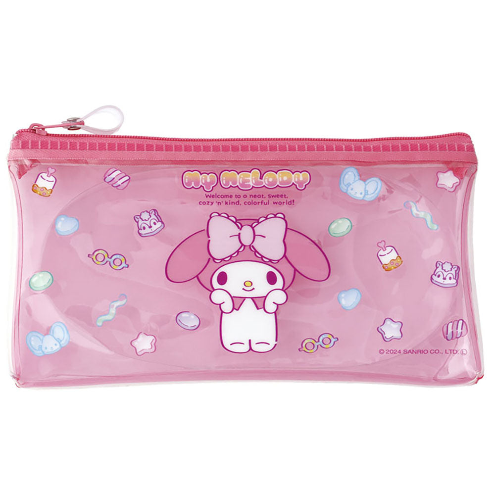 Sanrio transparent pencil case Fudebako junior high school student pencil case translucent