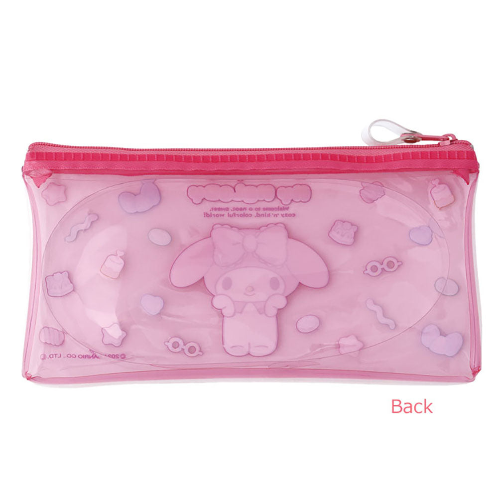 Sanrio transparent pencil case Fudebako junior high school student pencil case translucent