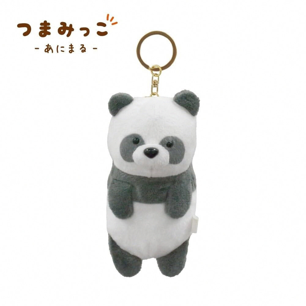 Tsumamikko plush keychain plush toy pendant with hanging ring with zipper key ring cute healing auspicious sheep panda bear sloth