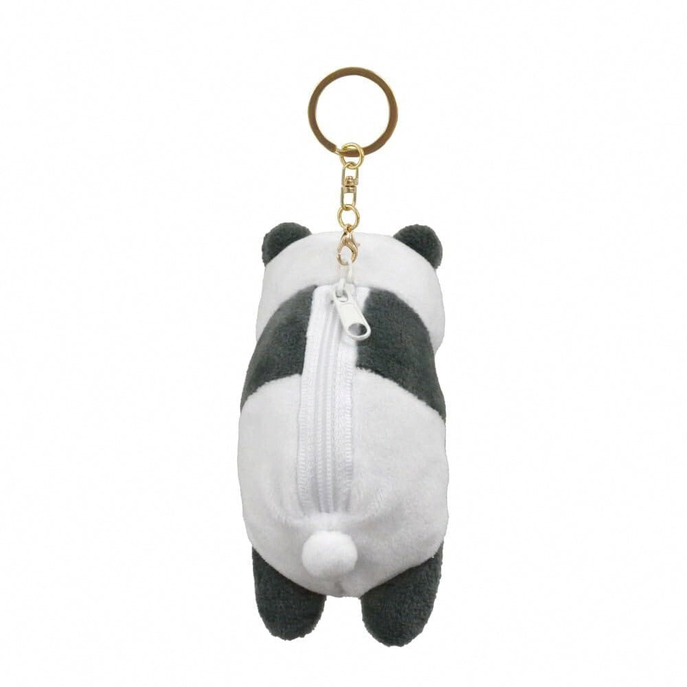 Tsumamikko plush keychain plush toy pendant with hanging ring with zipper key ring cute healing auspicious sheep panda bear sloth