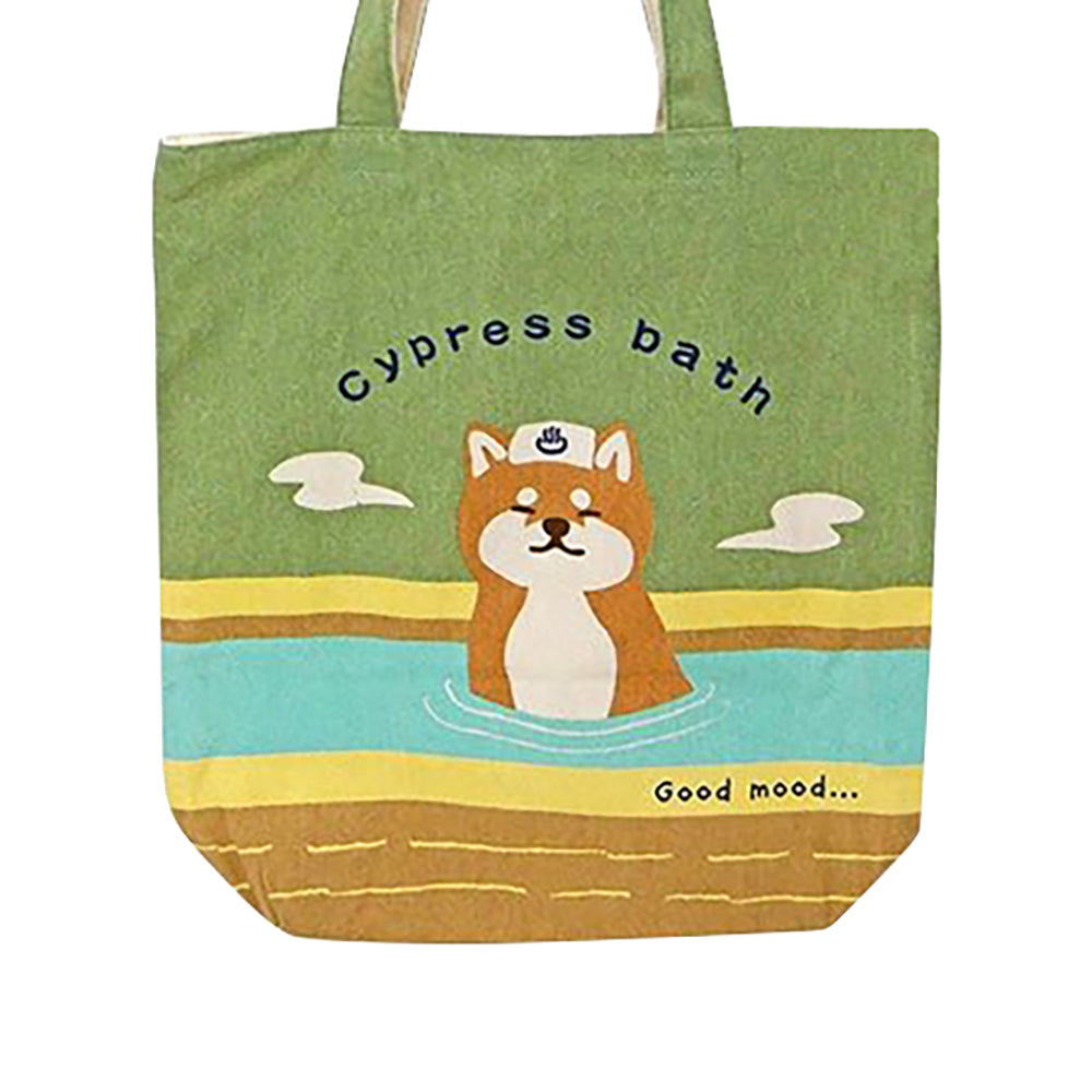 MINTinn Zippered Canvas Tote Bag (Shiba, Cats, Mt. Fuji, Sushi & Onsen Designs)