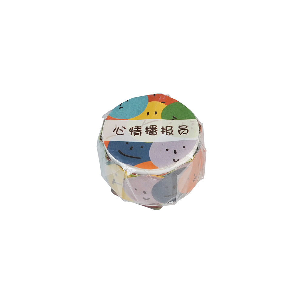 Wenshu Washi膠帶牛奶呼吸系列100pcs特殊形狀的拼貼式撕裂膠帶手繪貼紙動物果實甜點花朵天氣笑臉diy拼貼材料